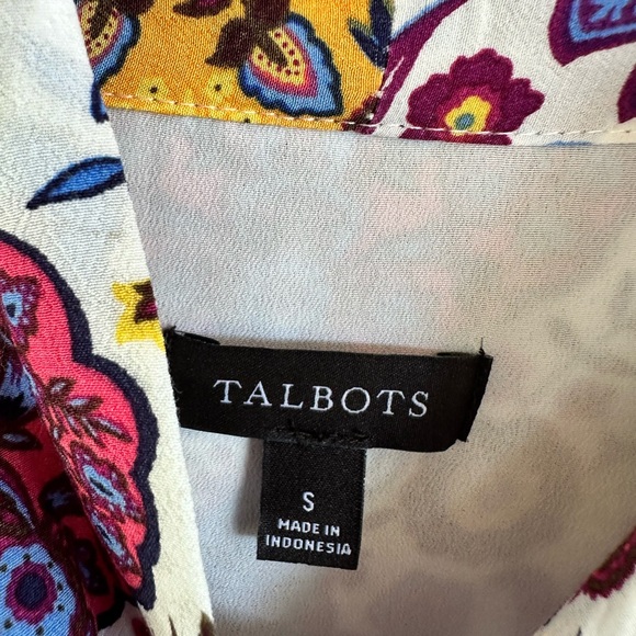 Like new Talbots Top paisley Blouse Shirt Size S - Picture 4 of 8